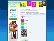 Tablet Screenshot of kidsmemorygame.com